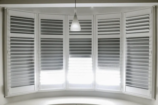 Blackout shutters on bay windows