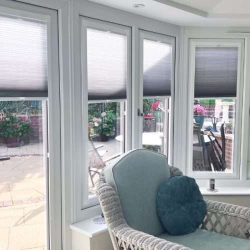 Pleated conservatory blinds for windows and doors