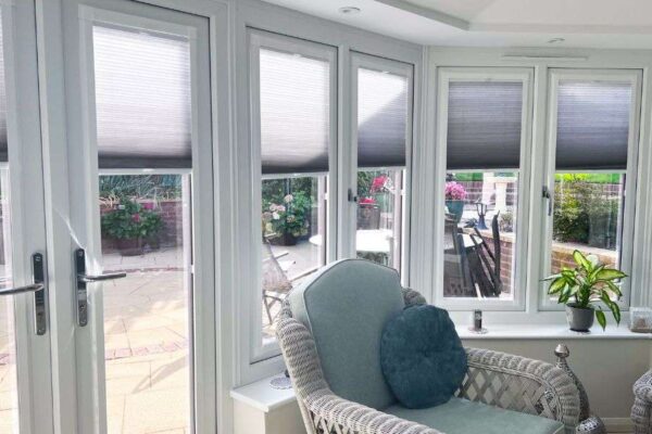 Pleated conservatory blinds for windows and doors
