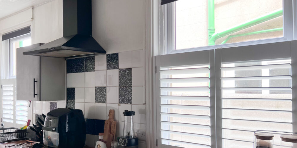 Cafe Style Shutters in a kitchen