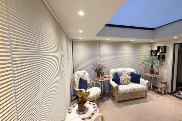 Motorised pleated blinds