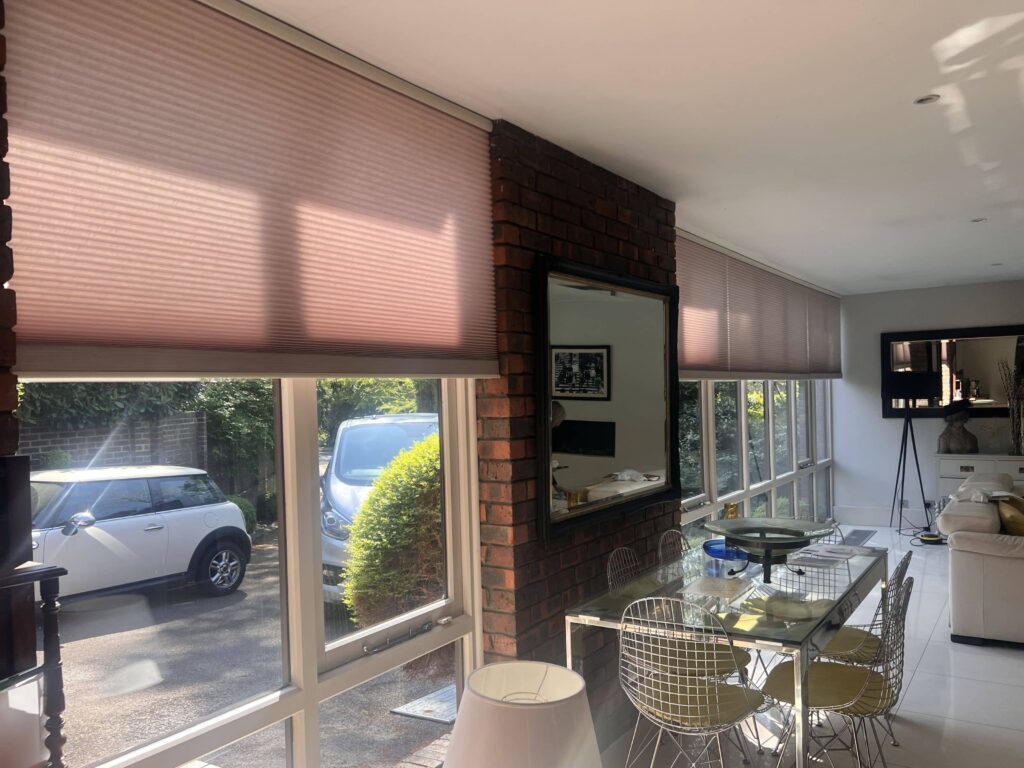 Electric dual cell honeycomb blinds