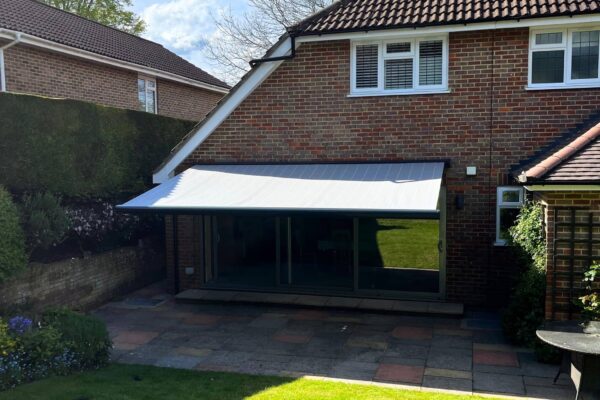 Electric awning for garden