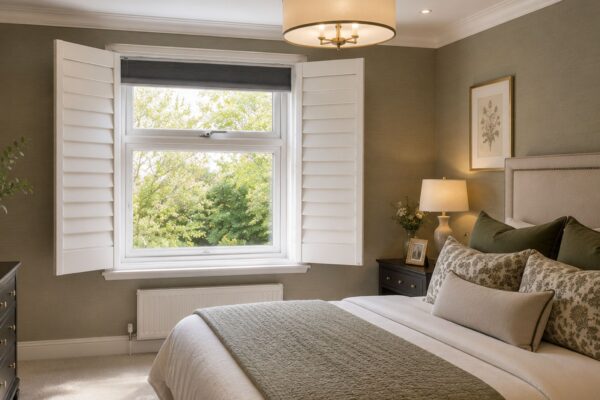 blackout shutters in bedroom