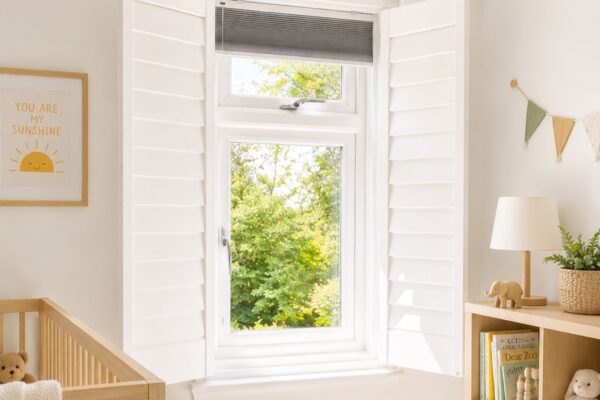 blackout shutters in nursery windows